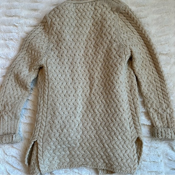 Irelandseye Glenross Waterfall Cardigan Natural Merino Wool Ireland Women’s Sz S - Picture 5 of 10
